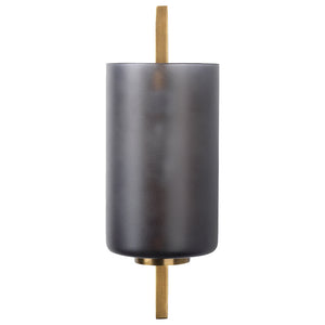 Architectural Wall Sconce with Frosted Glass Shade – Grey
