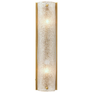 2-Bulb Rounded Ice Glass Wall Sconce