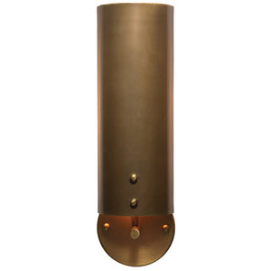 Tall Columnar Wall Sconce – Antique Brass