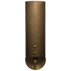 Tall Columnar Wall Sconce – Antique Brass