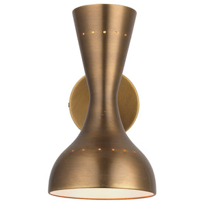 2-Bulb Hourglass Hood Wall Sconce – Antique Brass