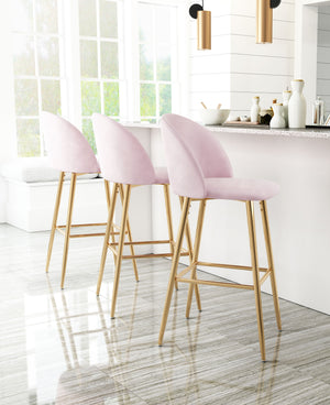 Cozy Bar Chair Pink & Gold