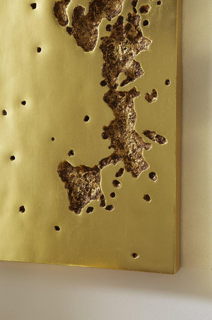 Splotch Rectangle Gold Wall Art