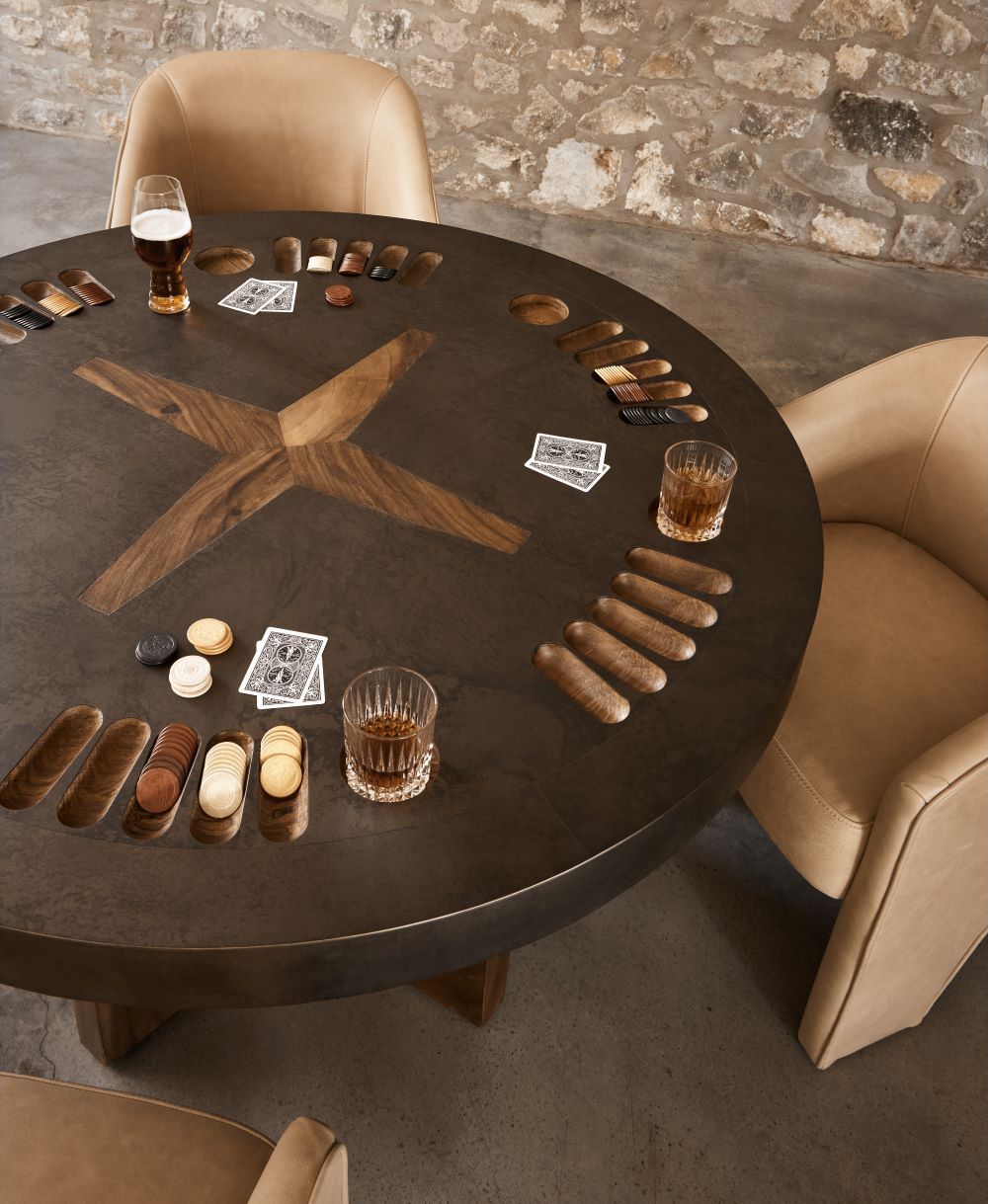 POKER TABLE-NATURAL BROWN GUANACASTE