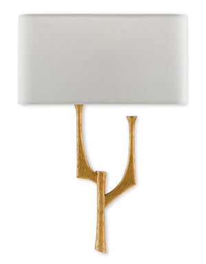 Currey and Company Bodnant Gold Leaf Left Wall Sconce