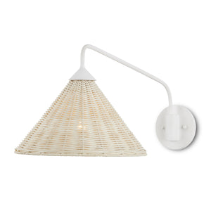 Basket White Swing-Arm Wall Sconce