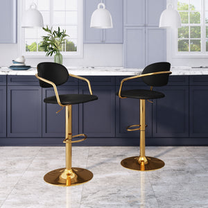 Gusto Bar Chair Black & Gold