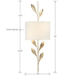 Broche 2 Light Antique Gold Sconce