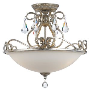 Ashton 3 Light Hand Cut Crystal English Bronze Ceiling Mount
