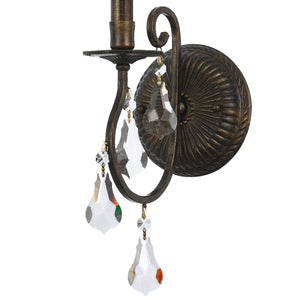 Ashton 1 Light Hand Cut Crystal English Bronze Sconce