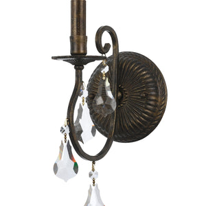 Ashton 1 Light Hand Cut Crystal English Bronze Sconce