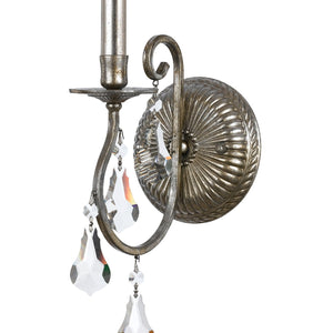 Ashton 1 Light Hand Cut Crystal English Bronze Sconce