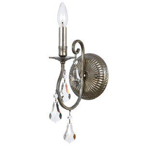 Ashton 1 Light Hand Cut Crystal English Bronze Sconce