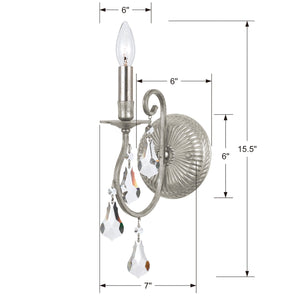 Ashton 1 Light Hand Cut Crystal English Bronze Sconce