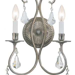 Ashton 2 Light Hand Cut Crystal English Bronze Sconce