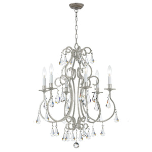Ashton 6 Light Hand Cut Crystal English Bronze Chandelier