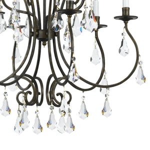 Ashton 9 Light Hand Cut Crystal English Bronze Chandelier
