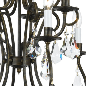 Ashton 9 Light Hand Cut Crystal English Bronze Chandelier