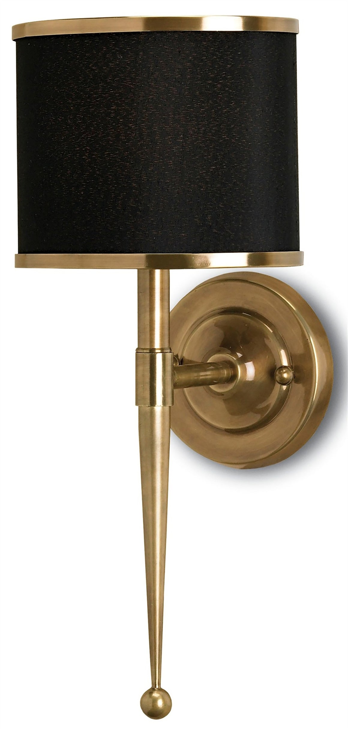 Currey and Company Primo Black Brass Wall Sconce
