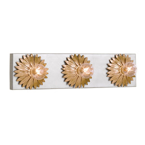 Broche 3 Light Antique Gold & Antique Silver Bathroom Vanity