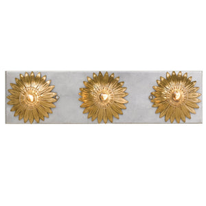 Broche 3 Light Antique Gold & Antique Silver Bathroom Vanity