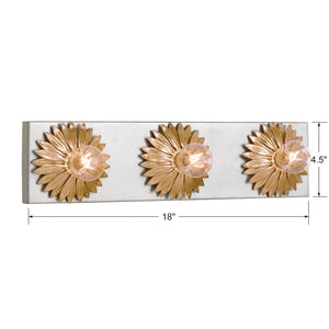 Broche 3 Light Antique Gold & Antique Silver Bathroom Vanity