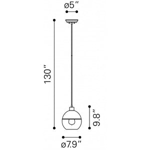 Trente Ceiling Lamp - Satin & Amber