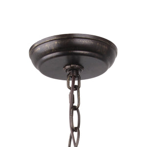Broche 4 Light English Bronze & Antique Gold Sphere Mini Chandelier