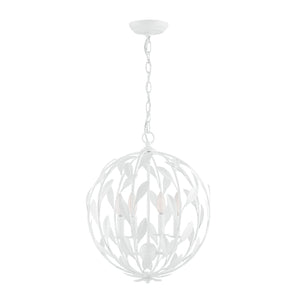 Broche 4 Light Matte White Chandelier