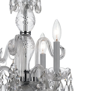 Traditional Crystal 3 Light Clear Italian Crystal Polished Brass Mini Chandelier
