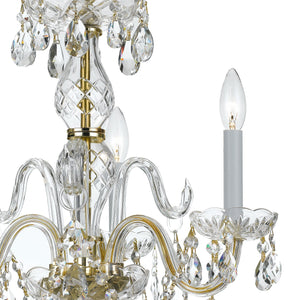 Traditional Crystal 3 Light Clear Italian Crystal Polished Brass Mini Chandelier