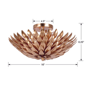 Broche 4 Light Antique Gold Ceiling Mount