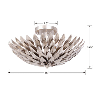 Broche 4 Light Antique Silver Ceiling Mount