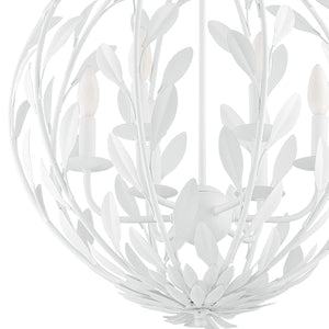 Broche 6 Light Matte White Chandelier