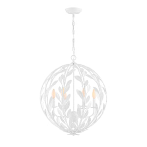 Broche 6 Light Matte White Chandelier