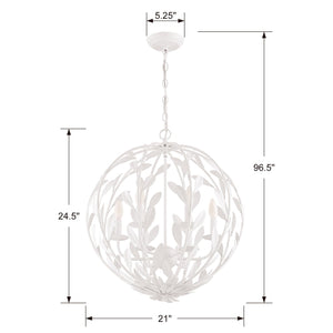 Broche 6 Light Matte White Chandelier