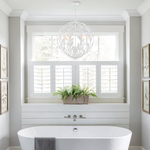 Broche 6 Light Matte White Chandelier