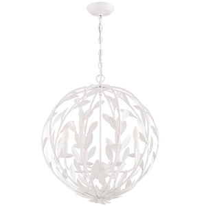Broche 6 Light Matte White Chandelier