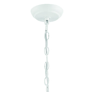 Broche 6 Light Matte White Chandelier