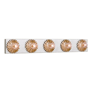 Broche 5 Light Antique Gold & Antique Silver Bathroom Vanity