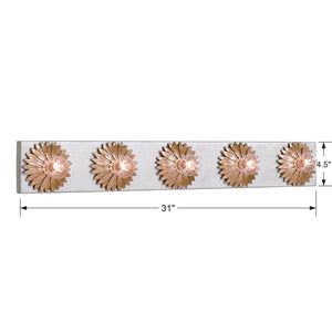 Broche 5 Light Antique Gold & Antique Silver Bathroom Vanity