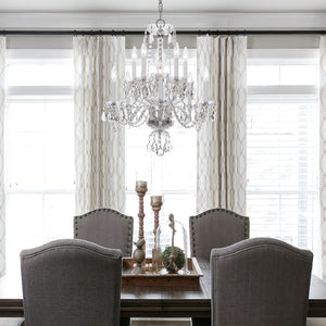 Traditional Crystal 10 Light Clear Crystal Polished Chrome Chandelier