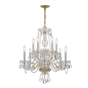 Traditional Crystal 10 Light Clear Crystal Polished Chrome Chandelier