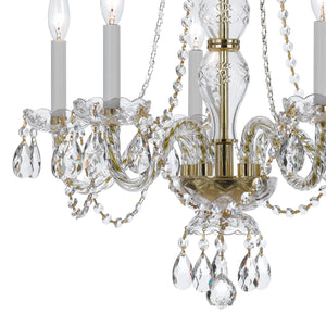 Traditional Crystal 5 Light Crystal Polished Chrome Chandelier