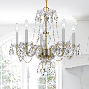 Traditional Crystal 5 Light Crystal Polished Chrome Chandelier