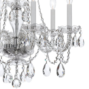 Traditional Crystal 6 Light Crystal Polished Chrome Chandelier