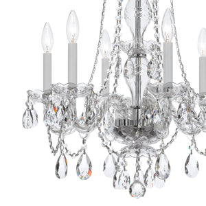 Traditional Crystal 6 Light Crystal Polished Chrome Chandelier