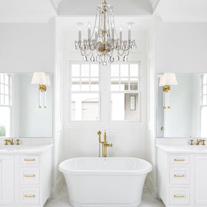 Traditional Crystal 6 Light Crystal Polished Chrome Chandelier