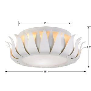 Broche 3 Light Matte White Flush Mount Ceiling Lamp