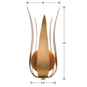 Broche 1 Light Antique Gold Wall Mount